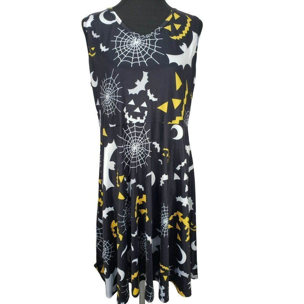 Melynnco Black Halloween Themed Women's‎ Size XXL Sleeveless Dress